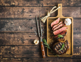 Grilled marbled meat steak
