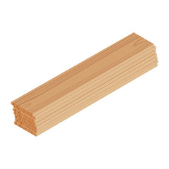 Isometric wooden planks
