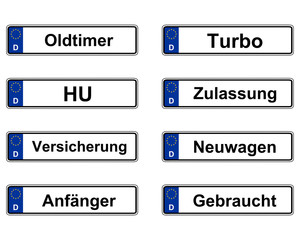 Fototapeta premium Autoschild auf weiss