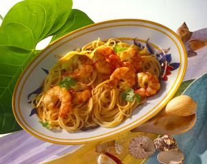 Spaghetti mit würtziger Tomatencreme .Karibik
