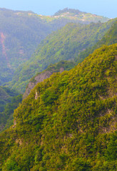 Mountain landscape. View of mountains on the route Queimadas Forestry Park - Caldeirao Verde