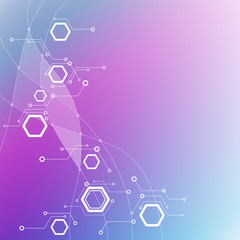 Minimal design, The hexagonal structure of chemistry. Molecular studies. abstract background 