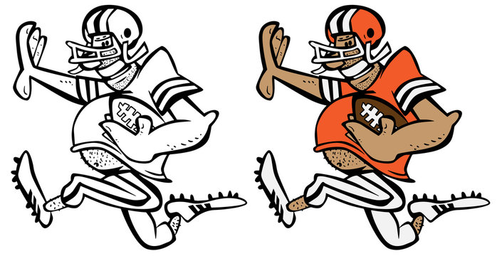 Funny Football Player Cartoon Vector Graphic Illustration