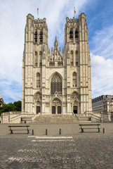 Fototapeta na wymiar Cathedral St. Michael and St. Gudula in Brussel, Belgium