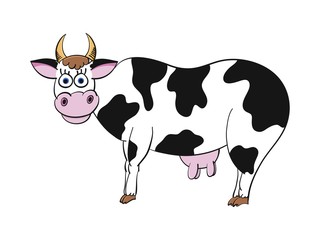 Illustration of happy cartoon cow