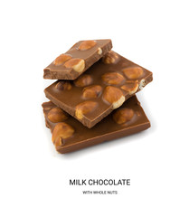 Stack of Milk Chocolate Isolated