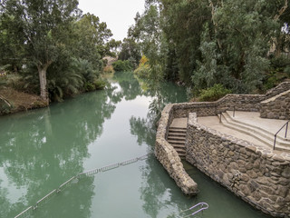 Tiberias, ISRAEL - Baptism ceremony (christening) in the Jordan River (Yardenit) - Kibbutz Kvutzat Kinneret
