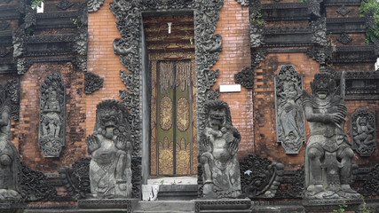 Hindu temple with statues of the gods on Bali island, Indonesia. Balinese Hindu Temple, old hindu architecture, Bali Architecture, Ancient design