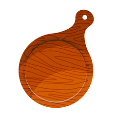 Cutting board on a white background. The object of the kitchen utensils is the chef's wooden cutting board. Vector illustration of a chef tool