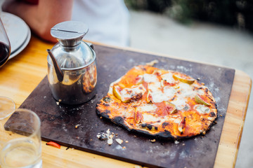 Homemade pizzas in Italy, Tuscany
