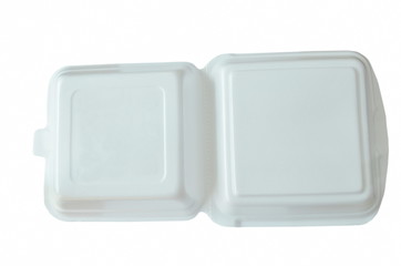 foam box for contain food on white background
