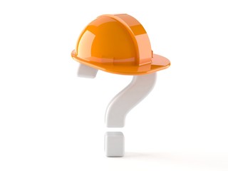Question mark with hardhat