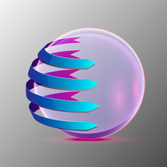 Vector 3d illustration of the clear sphere