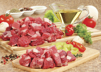 Fresh raw meat on cutting board