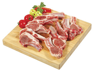 Spare Rib Roast/Spare Rib Joint/Blade Shoulder/Shoulder Butt were thinly sliced and placed on wooden cutting board