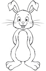 cute Easter bunny with floppy ears coloring page