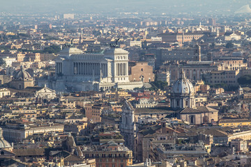 Fototapeta na wymiar Panorama view of Rome from Saint Peter Cathedrale