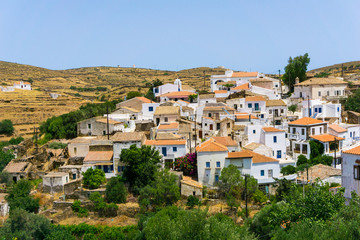 Fototapeta na wymiar Driopis (driopida), the traditional village of cycladic island Kythnos in Greece
