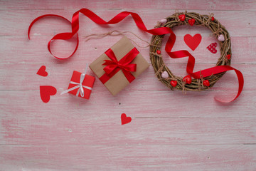 Happy Valentines Day love celebration in a rustic style isolated.