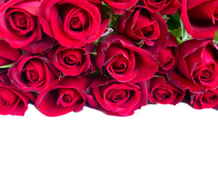 bouquet of dark red roses