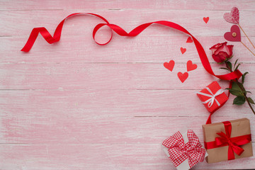 Happy Valentines Day love celebration in a rustic style isolated.