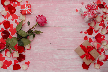 Happy Valentines Day love celebration in a rustic style isolated.