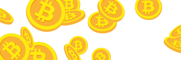 Bitcoins Banner mit Text