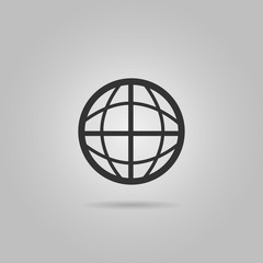 Globe earth icon, flat design vector icon