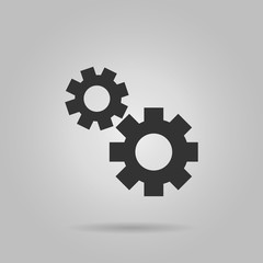 Gear line icon, flat vector graphic on isolated background.