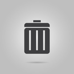 Trash can icon thin line for web and mobile, modern minimalistic flat design. Vector dark grey icon on light grey background.