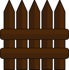 Flat brown wooden fence
