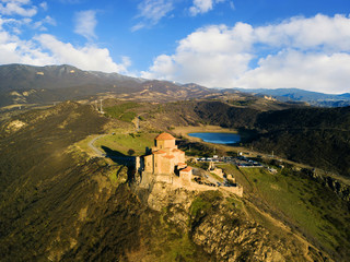 Aerial. Jvary monastery near Mtskheta, Georgia © Victoria Key