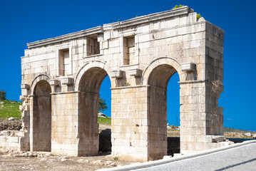 Fototapeta na wymiar Roman triumphal arch, Patara, Turkey