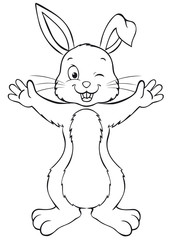 cute easter bunny winks coloring page