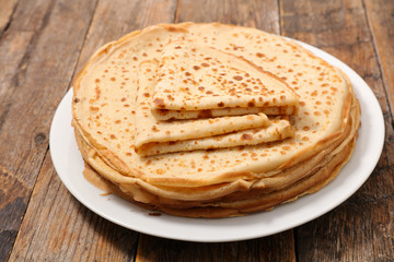 crepe on wood background