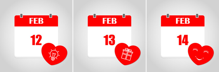 illustration isolated calender valentine idea giftbox vector icon
