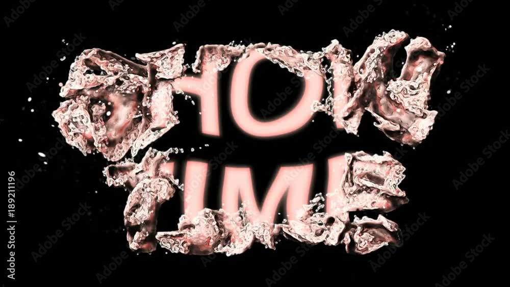 Wall mural word show time. beautiful animation of the text show time on isolated background
