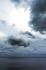 Fototapeta na wymiar Clouds over gulf of Riga, Baltic sea.