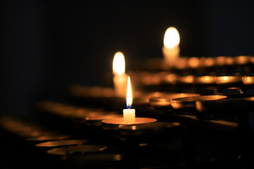 Many burning candles