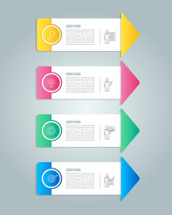 infographic design business concept with 4 options, parts or processes.