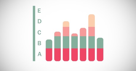 colorful chart statistics with bright background
