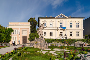 Fototapeta na wymiar Mirabell Palace with Sculpture and Garden in Salzburg