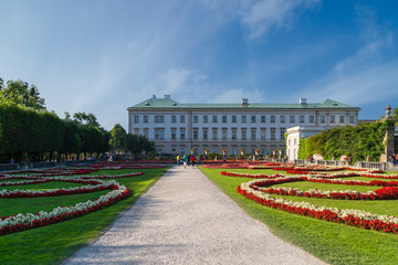 Obraz premium Mirabell Palace with Sculpture and Garden in Salzburg
