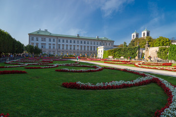 Obraz premium Mirabell Palace with Sculpture and Garden in Salzburg