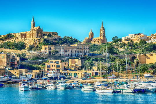 Malta: Mgarr, a harbour town in Gozo island, Mediterranean Sea