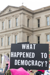 Naklejka premium Signs from the Women's March January 2018 in Lansing, Michigan