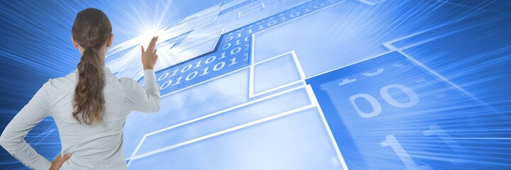 Woman touches light interface