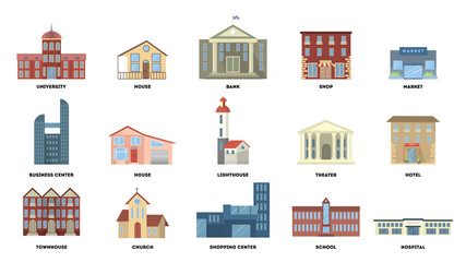 City buildings set.