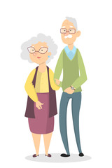 Isolated old couple.