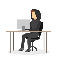 Isolated man hacker.